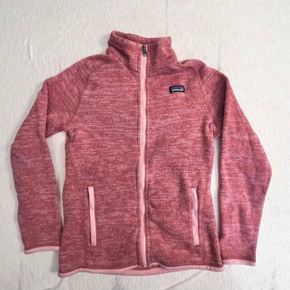 Patagonia Girls L 12 Better Sweater Full Zip Fleece Jacket Pink‎ Heather
